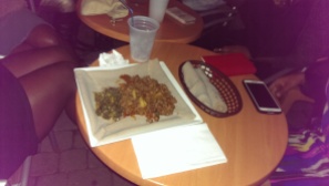 Delicious Ethiopian food on deck!