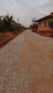 A road in Igbodo, Delta State being prepared for paving. 